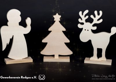 Weihnachtsfiguren aus Holz vom Gewebeverein Rodgau e.v.